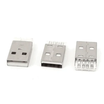 55pcs DIY USB 2.0 Type A (Lodalva) 4 Pin Male Plug Savienotājs Ligzda Ligzda