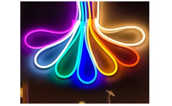 220V Flex LED Neona Virves Gaismas RGB 1m 5m 10m 25m uz 50m 100m Iekštelpu Āra Brīvdienu Puse Valentīna Dekoru Sarkana Zila Dzeltena Balta