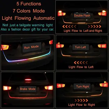 Auto Stils RGB Šasijas Mainīgu Led Dinamiskais Streamer Pagrieziena Signāla Asti LED Brīdinājuma Gaismas Bagāžas Nodalījuma Apgaismojums 12v