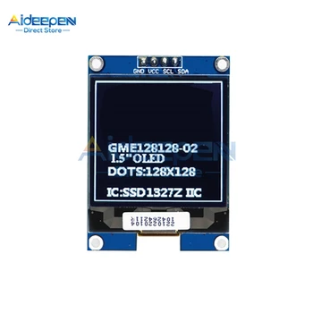 1.5 collu 128x128 OLED Vairogs Ekrāna Modulis SSD1327 Vadītāja Chip I2C IIC Interfeisu, Dzeltena/Balta STM32 Par Arduino 3.3 V-5V