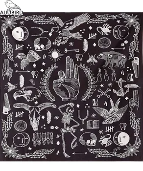 Mandala gobelēns LABI ērglis nest rose puķu sienas karājas gobelēns Poliestera dizaina Melna Balta modes boho tapiz salīdzinot mandalas