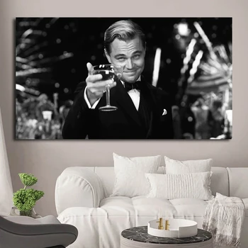 Great Gatsby Filmu Leonardo DiCaprio Plakāti un Izdrukas Audekls Gleznas, Sienas, Mākslas Attēlus Dzīvojamās Istabas Dekors (Bez Rāmja)