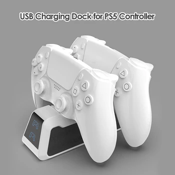 Ātri Dual Kontrolieris Lādētāju Stāvēt Stacijas PS5 Kursorsviru Gamepad Barošanas Doks Elektronisko Mašīna Accessorie