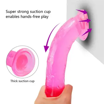 Spēcīgu piesūcekni, Dildo, rotaļlietās, kas paredzētas Pieaugušo Erotiska Mīksts Želejveida Dildo Anālo Butt Plug Reāli Dzimumlocekļa G-spot Orgasms Seksa Rotaļlietas, lai Sieviete