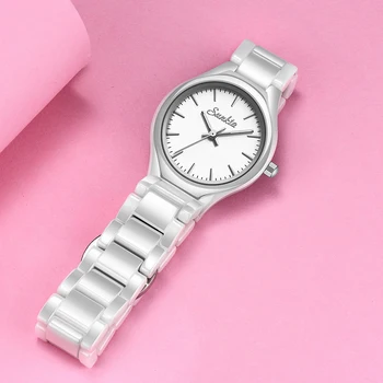 Ir 2021. Karstā Mīļākais luksusa pulksteņi, Kvarca rokas pulkstenis sievietēm Skatīties Hodinky Baltā Zelta Keramikas Siksna Saat Reloj Mujer Zegarek Damski
