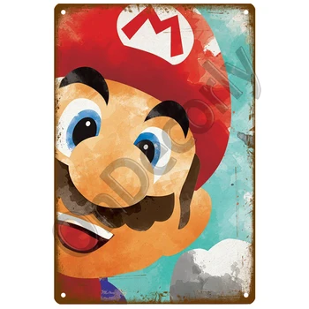 Super Mario 2 3 Gamer Plāksne, Metāla Vintage Skārda Zīme Noplucis Šiks Dekoru Metāla Zīmju Vintage Bārs Apdare, Metāla Plakātu Metāla Plāksne