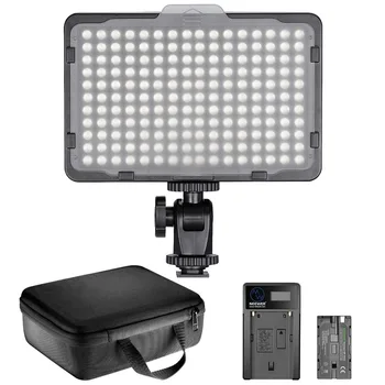 Neewer 176 LED Video apgaismojums Apgaismojums Komplektā: Regulējamas, 176 LED Panelis ar 2200mAh Li-ion Akumulators+USB Akumulatora Lādētājs+somiņa