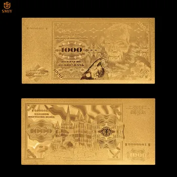 10Pcs/Daudz Valūta Papīra Vācija Jauns Produkts Naudu 1000 Zīmes Zelta Pārklājumu Viltus Papīra Banknošu Kolekcijas