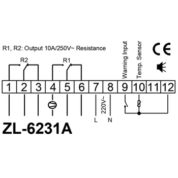 LILYTECH ZL-6231A, Inkubators Kontrolieris, Termostats ar Daudzfunkcionālu Taimeri