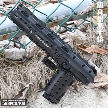 DIY Bloki Desert Eagle MP5 98K M4 QBZ95 Var Uguni Aizzīmes Uzstādīt Pistole Modeļa Montāžas Mikro Ēkas Km Rotaļlietas Bērniem Zēni Dāvanas