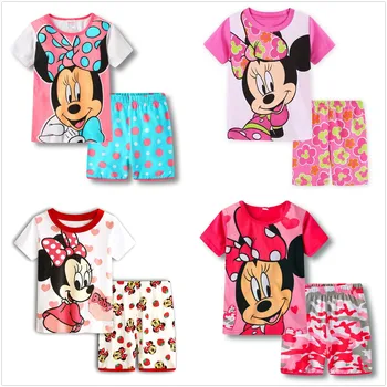 Bērniem Īsām Piedurknēm Pyjama Bērnu Apģērbu Komplekti Zēniem, Meitenēm Sleepwear Toddler Pidžamas Komplekti Fille Garçon Ansamblis Pijama Menino