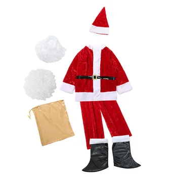 Deluxe Santa Claus Pieaugušo Ziemassvētku Kostīms Vīriešiem, Sievietēm Pilnīga Komplekti Santa Klausa Tērpu Cosplay Saģērbt Uzvalks