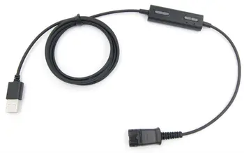 QD USB Adapteris Heaset QD savienotājs, piemēram, PLT austiņas, USB adapteris Ar skaņas Izslēgšanas un Skaļuma Regulētājs