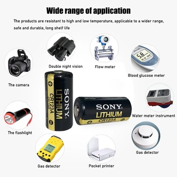 20pcs/partija, Sony CR123A CR123 CR 123 123A 16340 1400mAh 3 V Litija Bateriju vienreizējās lietošanas litija akumulators