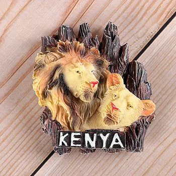Ledusskapja magnēts Āfrikas savvaļas radošo simulācijas ledusskapja magnēts, uzlīmes, Kenija Sīrijas apvienotās KARALISTES tūrisma kolekcionējamus suvenīri, dāvanas