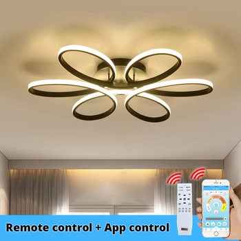 Mūsdienu led lustras apgaismojums dzīvojamā istabā, guļamistabā, mājas iekštelpu App kontroles spīdumu lustras, lampas AC90v-260v lampadario