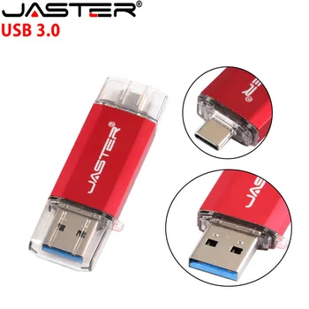 JASTER 3.0 USB flash drive C tipa interfeiss pen drive OTG 4GB 8GB 16GB 32GB 64GB, 128GB U diska modes dāvana bezmaksas piegāde