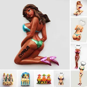ASV Floridas Vidusjūras Kipra Jamaika Bikini Skaistumkopšanas Ledusskapis Magnēti un Magnētiskie Pudele Nazis Ledusskapja Magnēts Lācis Nazis