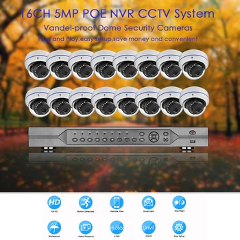 Gadinan 16CH POE VRR Komplekts HD 2592*1944P 5MP 3MP CCTV Kameru Sistēmas Audio Āra Ūdensizturīgs IP Camera POE Mājas Apsardze Komplekts