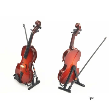 8cm Izsmalcinātu Vākšanu Dāvanu Miniatūras Roku darbs Darbvirsmas Koka Ar Kasti Ģitāra, Vijole Modeli, Dekoratīvs Mini Instruments, Rotas