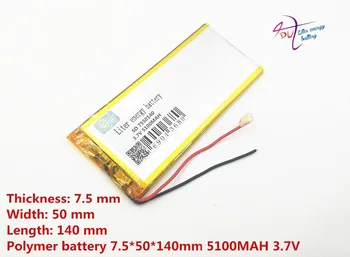 7550140 3,7 V 5100mah Litija Tabletes polimēru baterija Ar Aizsardzības pārvalde GPS Tablet PC Digitālo Produktu