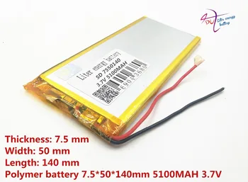 7550140 3,7 V 5100mah Litija Tabletes polimēru baterija Ar Aizsardzības pārvalde GPS Tablet PC Digitālo Produktu