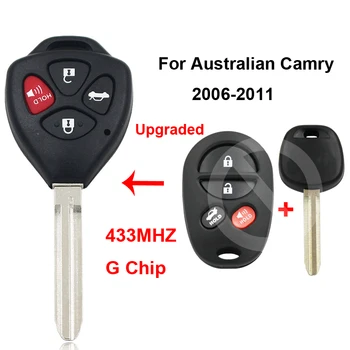 Tālvadības Auto Atslēgu Modernizētas Atslēgas Fob 433MHz G Čipu TOY43 Neslīpēts Asmens Toyota Camry 2006 2007 2008 2009 2010 2011 Austrālijas Stils