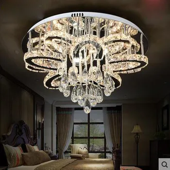 Apaļo kristāla lampas, moderna dzīvojamā istabā griestu lampas, trīs krāsu silts, guļamistabas lampas, moderns restorāns lampas, luksusa lampas