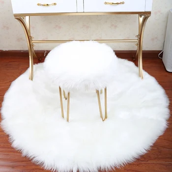 Mīksto mazas Mākslīgas Aitādas Paklājs Krēslu Segums Guļamistaba Mat Mākslīgo Vilnu Siltā Matains Paklāju Sēdekļa Textil Kažokādas paklājos 30*30CM
