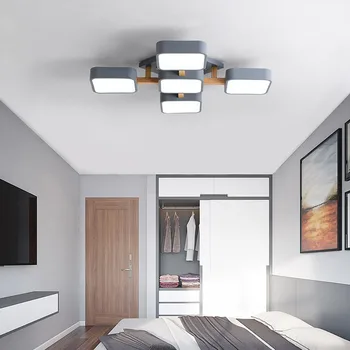 Nordic style guļamistabas lampa, vienkārša, moderna atmosfēru mājās lampas koka dzīvojamā istaba led griestu lampas laukumā