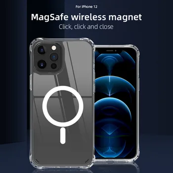 IPhone 12 Pro Telefonu Gadījumā Atbalstu Magsafe Caurspīdīga Mini Max