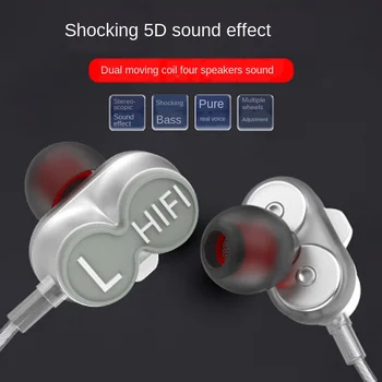 5D Stereo Skaņas Vadu auss Sports, Dziedāšana, Austiņas priekš IPhone, Samsung Xiaomi Huawei Vivo Oppo 3.5 mm