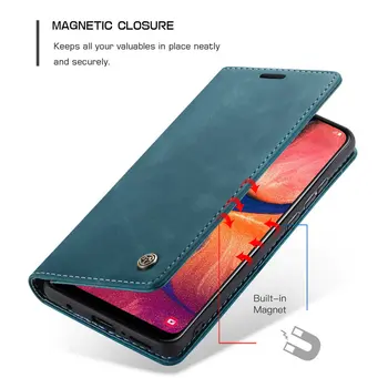 Par Coque Samsung A20 Gadījumā Luksusa Magnētisko Flip Cover Galaxy A20 Tālruņa Vāciņu Maku Stends, Samsung Galaxy A20 Gadījumā SM-A205DF