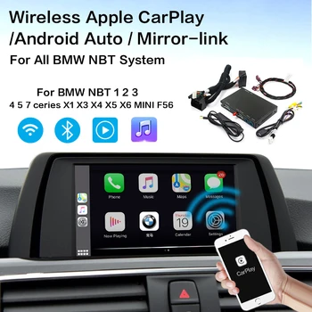 Bezvadu Carplay MMI Android auto interfeisa box BMW Sērija 3 F30 F31 F34 Sērijas F32 4 F33 F36 NBT MuItimedia IOS