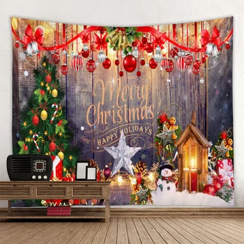 Ziemassvētku gobelēns Ziemassvētku eglīte fonā pie sienas gobelēns, svētku dekorēšana sadzīves priekšmeti, lielu segu 7 izmēri
