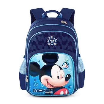 Disney cartoon Mickey Minnie schoolbag pamatskolas skolēnu soma zēni meitenes bērniem ūdensizturīgs sloga samazināšanas mugursoma