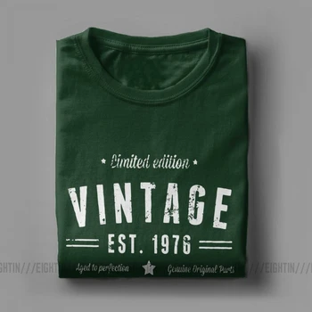 Vīrieši Vintage Retro Dzimšanas Dienu T-Kreklu, Jubileja, Dzimšanas T Krekli Limited Edition 1976 Vintage Īsām Piedurknēm T-Veida Topi Tīras Kokvilnas