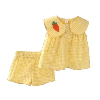 Vidmid Baby Meiteņu Drēbes, Uzstādīt Jaunu Vasaras Piedurknēm Pleds Drēbes, Uzvalki Bērniem, Meitenēm, Ziedu, Apģērbu, Bērnu Apģērbu Komplekti P426
