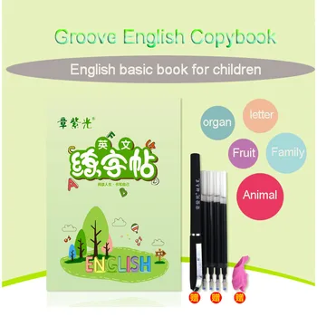Angļu Copybook Bērniem rakstot Ķīniešu Prakses Grāmatas Eksemplāru grāmatas Bērniem Pieaugušiem Bērniem Vingrinājumi Kaligrāfijas Vārds Grāmata