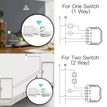 2 Veids, Wifi Smart Gaismas Slēdzis Universālais Slēdzis Diy Moduļu Smart Life/Tuya APP Tālvadības pults Darbojas ar Alexa Echo Google Home