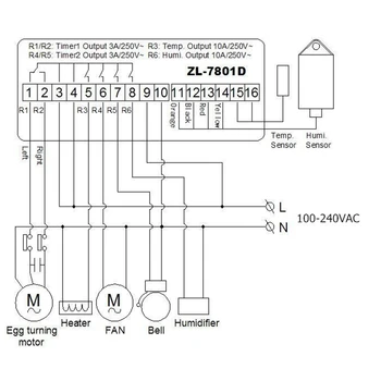 LILYTECH ZL-7801D Multifunkcionālā Automātiskā Inkubators Kontrolieris Mini XM-18 Temperatūras un Mitruma Inkubators Kontrolieris