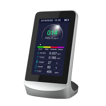 Gāzu Analizators Gaisa Piesārņojuma Mērītājs Testeri Sensors Gaisa Kvalitātes Monitors Dziesmas PM2.5 HCHO(Formaldehīdu), TVOC Detektoru Iekštelpu Birojs