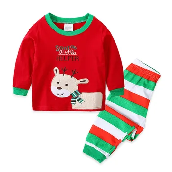 2020 Bērniem Ziemassvētku Pidžamu Pijama Infantil Meitenes Gecelik Drēbes Zēnu Naktskrekli Santa Pidžamas Pidžamas Komplekts Enfant Koszula Nocna