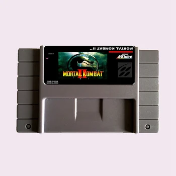 Augstas Kvalitātes 16 Bitu Mortal Kombat 2 NTSC Liels Pelēks Spēles Karti Par ASV Versiju Spēli Spēlētājs