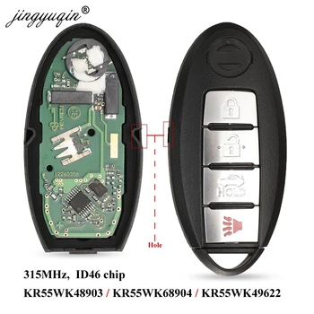 Jingyuqin 5gab 315Mhz ID46 Auto Smart Remote Key priekš NISSAN Teana Altima Maxima G25 G35 G37 Q60 KR55WK48903 55WK68904 KR55WK49622