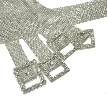 Sieviešu Modes Luksusa Spīdīgu 120CM Josta Vidukļa Ķēdes Crystal Diamond Sakausējums Josta Pilna Rhinestone Luksusa Plašu Puses Jostas