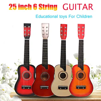 25 collu 6 String Koka Akustiskā Ģitāra Iesācējiem, Bērniem, Mūzikas Instruments, ar Pārnēsāšanas Soma Bērnu Izglītības Mūzikas Dāvanu