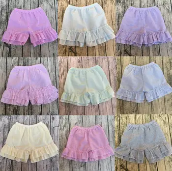 Multi-color kids dubultā savirmot bikses bērniem, šorti seersucker cute baby girl apģērbu