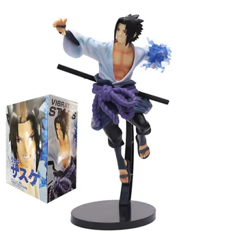 24cm Anime Naruto Statuetes Chidori Uchiha Sasuke Attēls Kaujas ver. Apdares PVC Savākt modeļi rotaļlietas lelle dāvanas bērniem