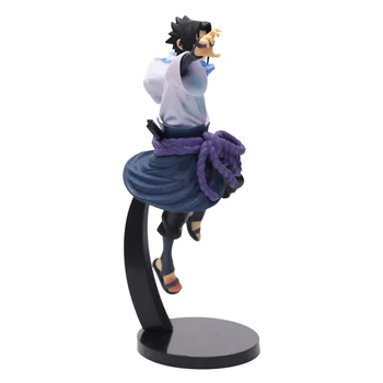 24cm Anime Naruto Statuetes Chidori Uchiha Sasuke Attēls Kaujas ver. Apdares PVC Savākt modeļi rotaļlietas lelle dāvanas bērniem